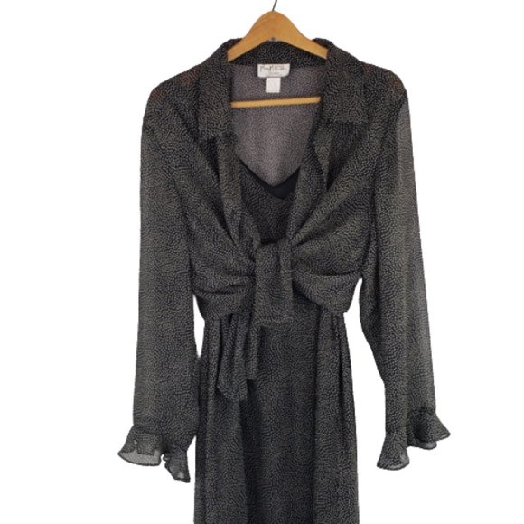 Mary McFadden Dresses & Skirts - VTG Mary McFadden Black Polka Dot Maxi Dress Set